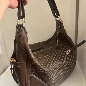 Tod's Dark Brown Leather Shoulder Bag